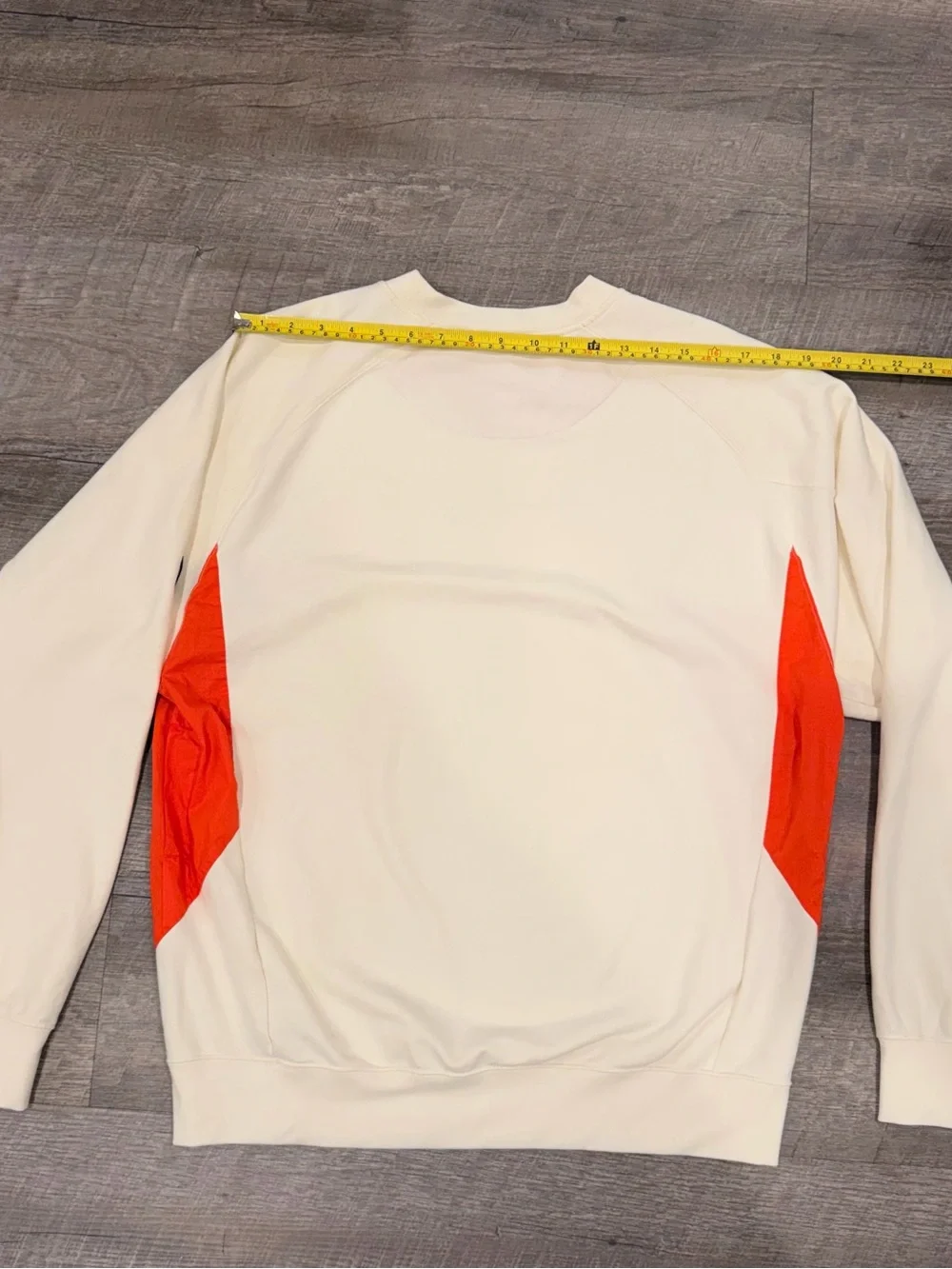 Y-3 Adidas Sweatshirt White Orange Oversized M Streetwear Designer Quiet Luxury
